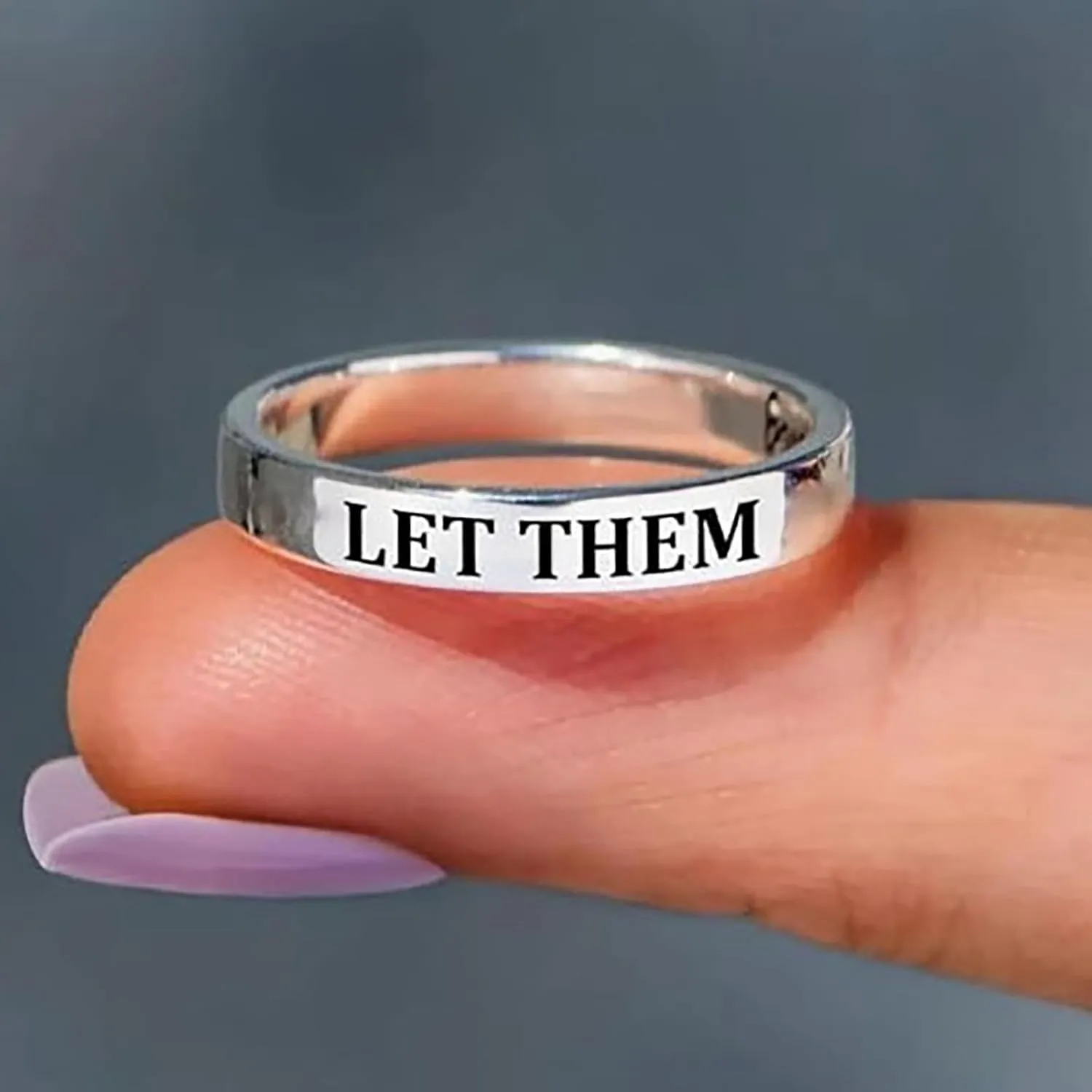 FashionStainless Steel Wedding Bands for Women,Chunky Stackable Ring Silver Statement Promise Jewelry Ring