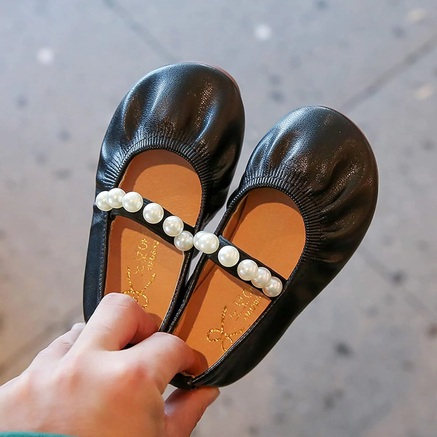 Flattering Toddler Little Girl Dress Shoes Girl Flats Party School Wedding Princess Shoes Pull on Orthotic Shoes