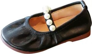 Flattering Toddler Little Girl Dress Shoes Girl Flats Party School Wedding Princess Shoes Pull on Orthotic Shoes