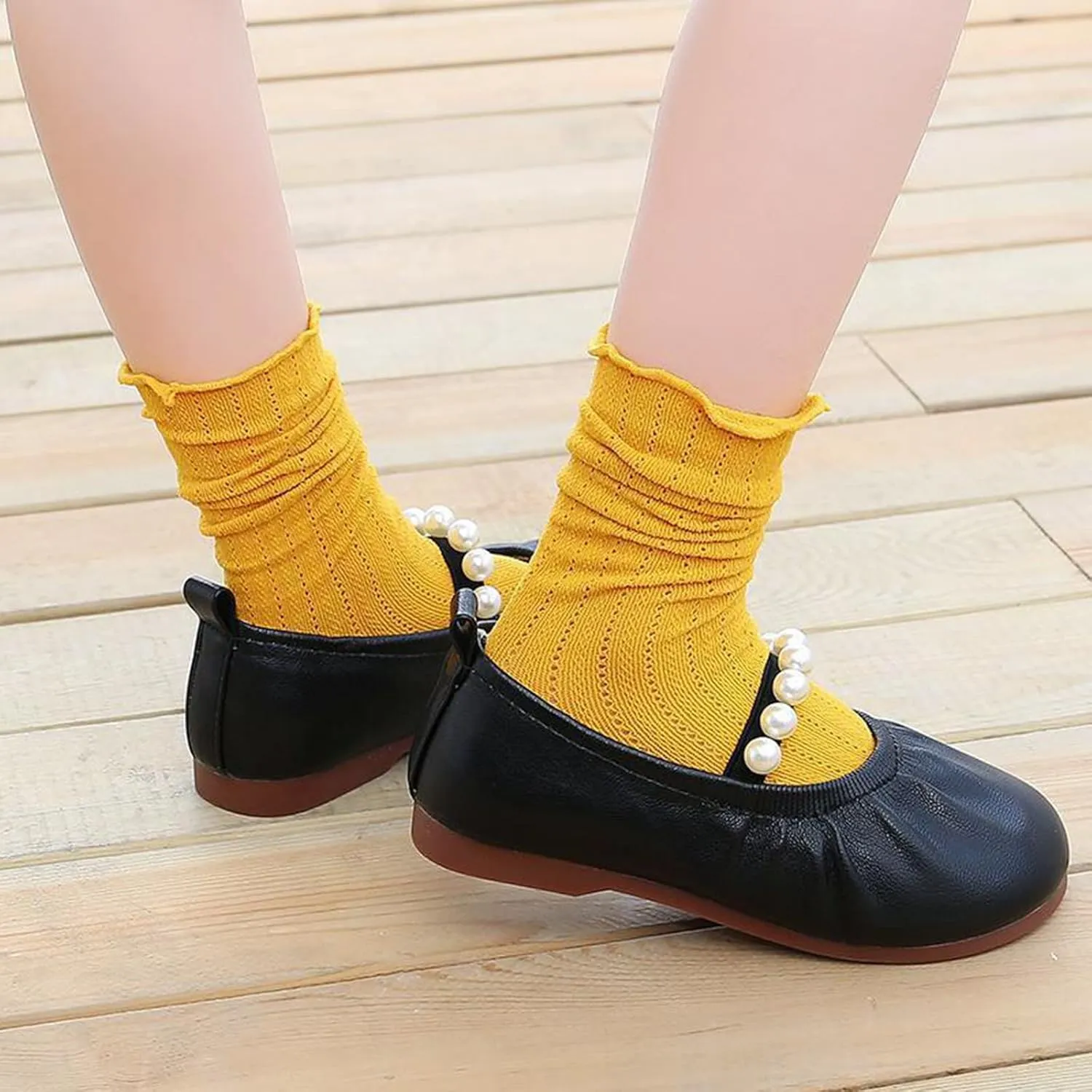 Flattering Toddler Little Girl Dress Shoes Girl Flats Party School Wedding Princess Shoes Pull on Orthotic Shoes