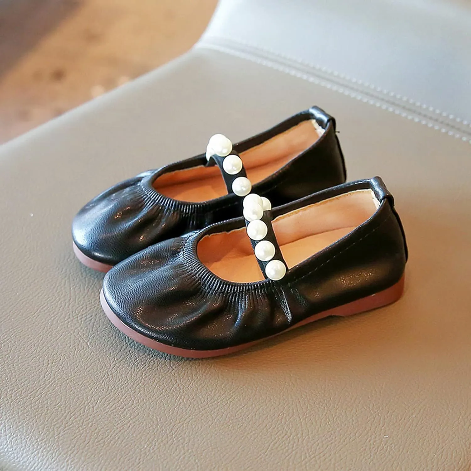 Flattering Toddler Little Girl Dress Shoes Girl Flats Party School Wedding Princess Shoes Pull on Orthotic Shoes