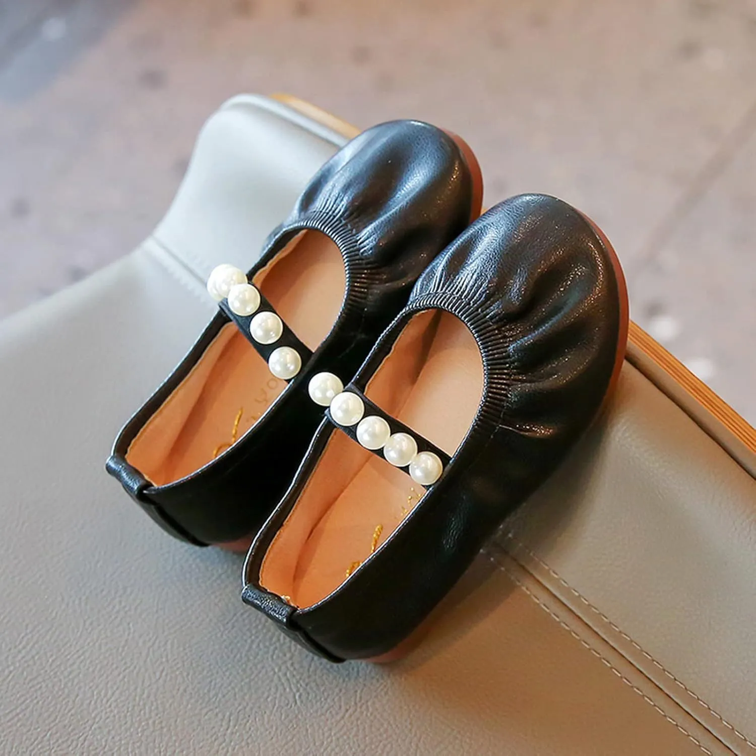 Flattering Toddler Little Girl Dress Shoes Girl Flats Party School Wedding Princess Shoes Pull on Orthotic Shoes
