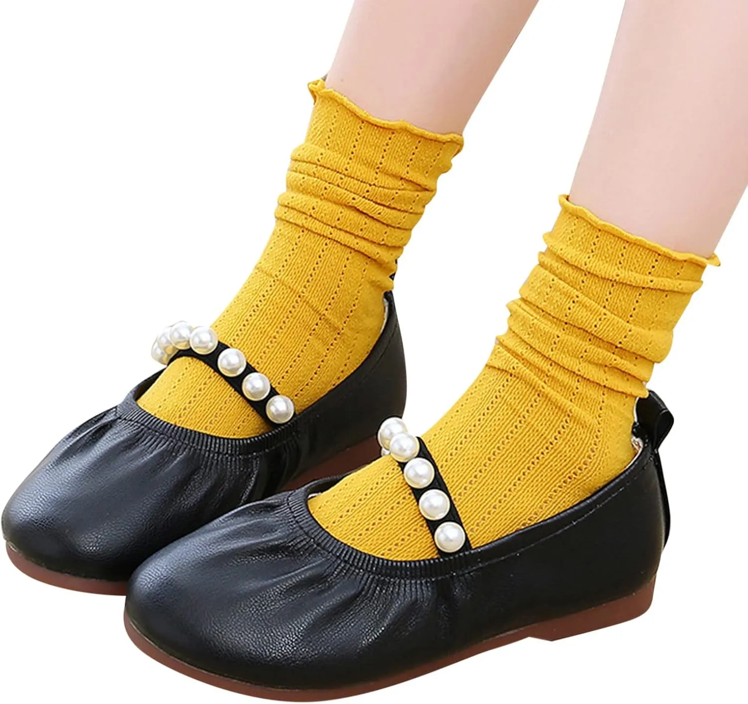 Flattering Toddler Little Girl Dress Shoes Girl Flats Party School Wedding Princess Shoes Pull on Orthotic Shoes