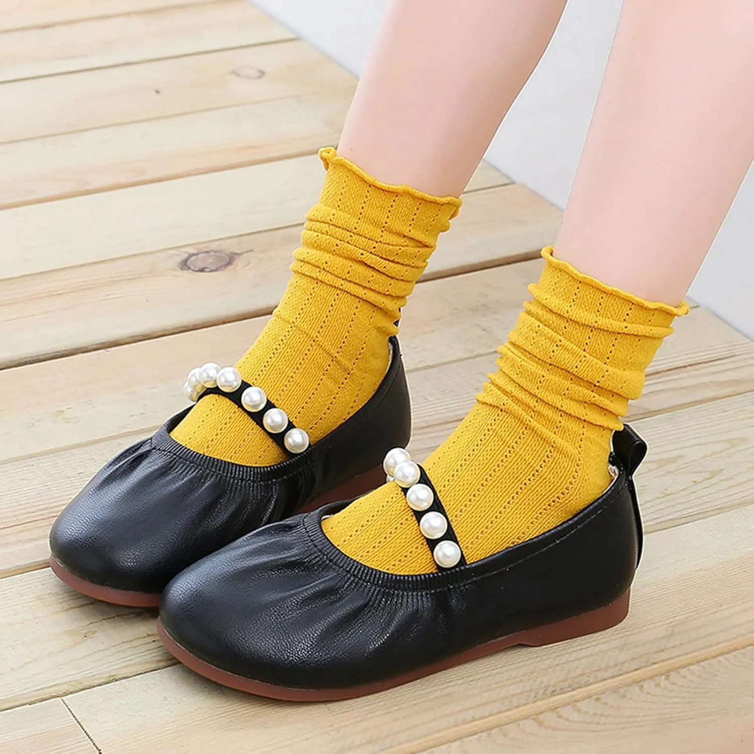 Flattering Toddler Little Girl Dress Shoes Girl Flats Party School Wedding Princess Shoes Pull on Orthotic Shoes
