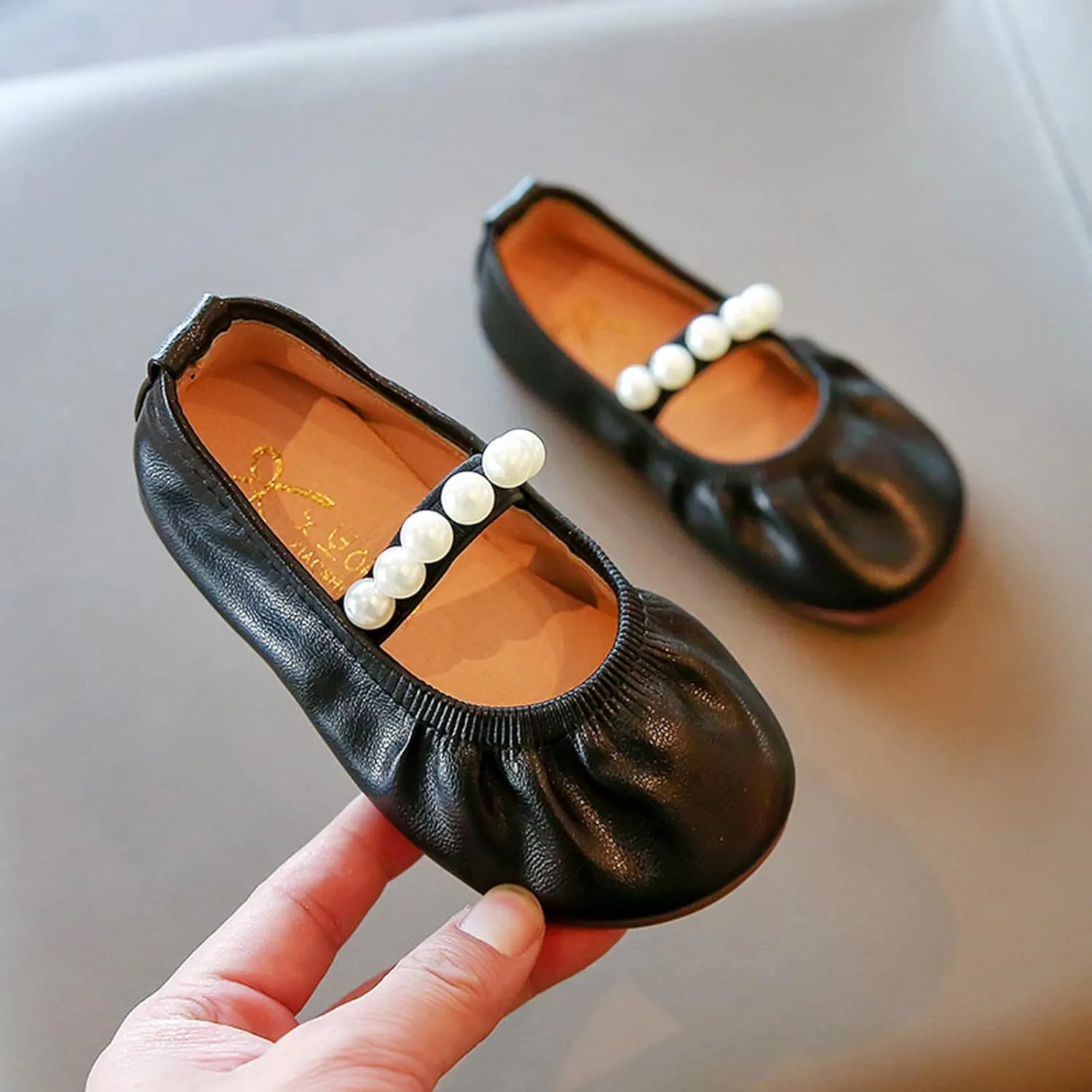 Flattering Toddler Little Girl Dress Shoes Girl Flats Party School Wedding Princess Shoes Pull on Orthotic Shoes