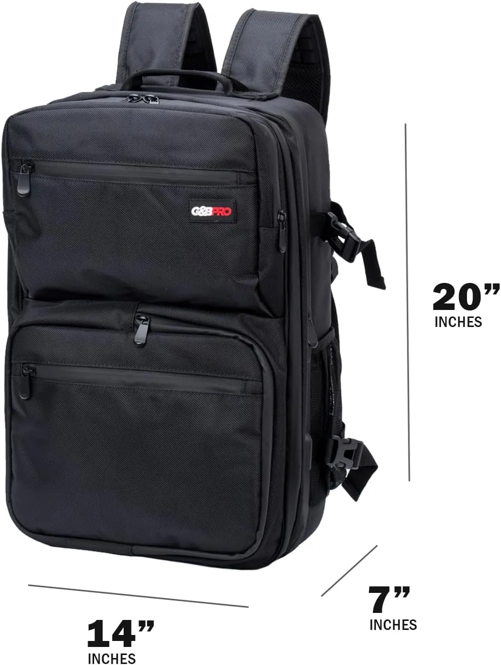 G&BPRO Full Size Backpack with Extending Tray System | All-in-one Mobile Workstation Travel Bag (Black)