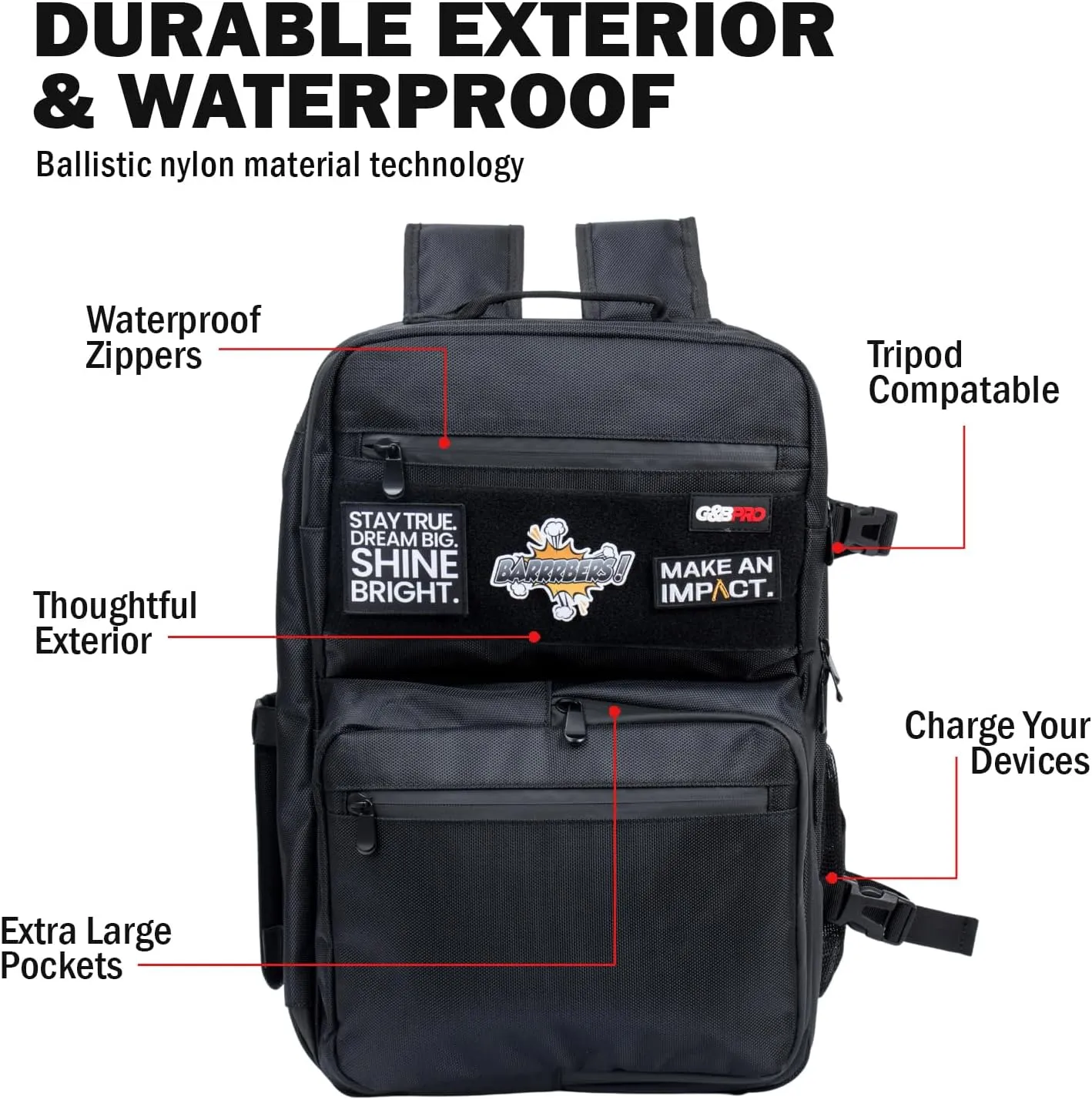 G&BPRO Full Size Backpack with Extending Tray System | All-in-one Mobile Workstation Travel Bag (Marvy Marv Limited Edition)
