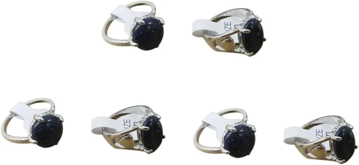 Gatuida Unique Stone Ring Set Natural Stone Ring for Men Women Fashion Jewelry for Parties Random Style