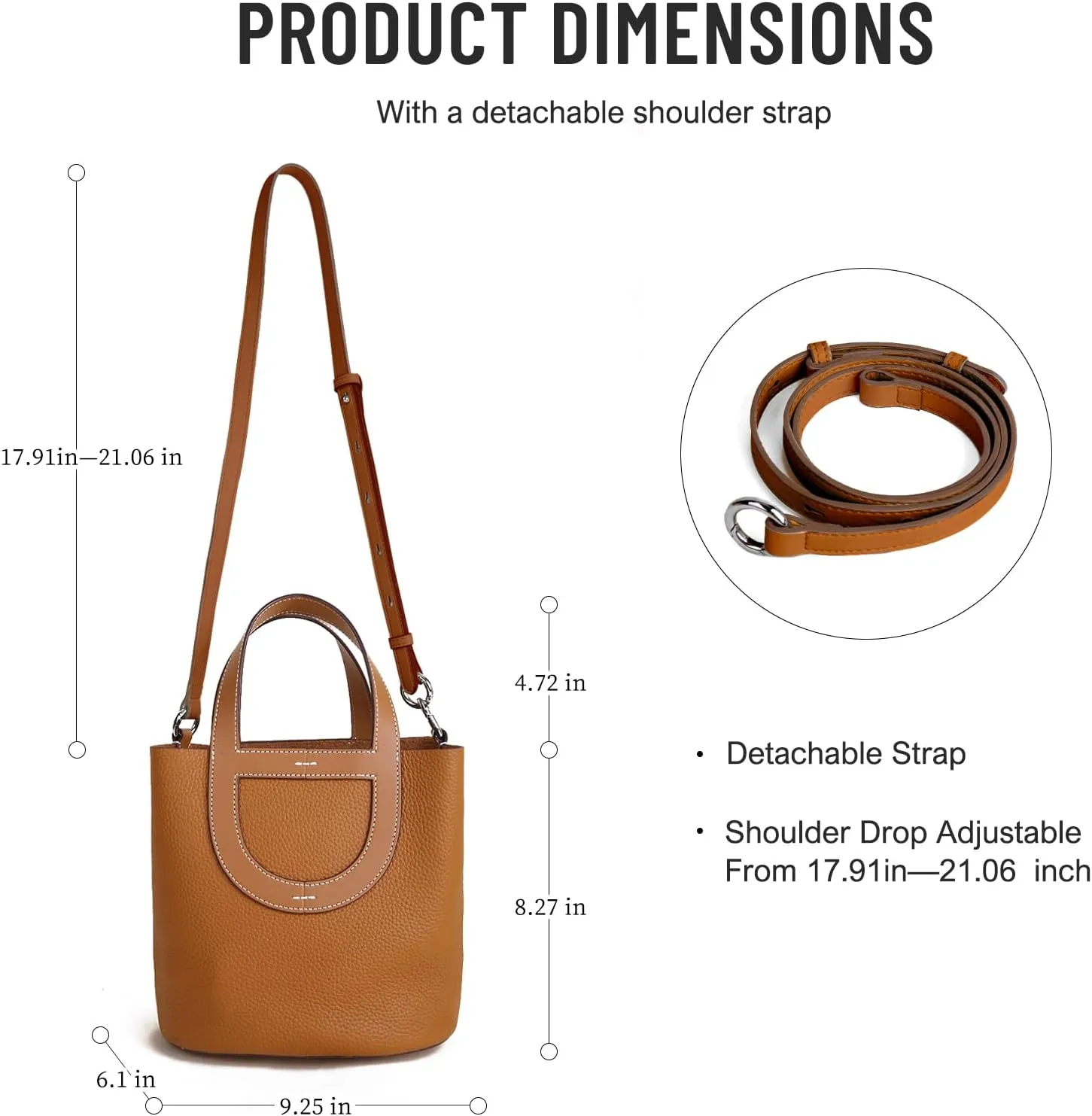 Genuine Leather Purse for Women: Designer Crossbody Bucket Bag for Ladies - Fashion Top-handle Handbag for Travel Work