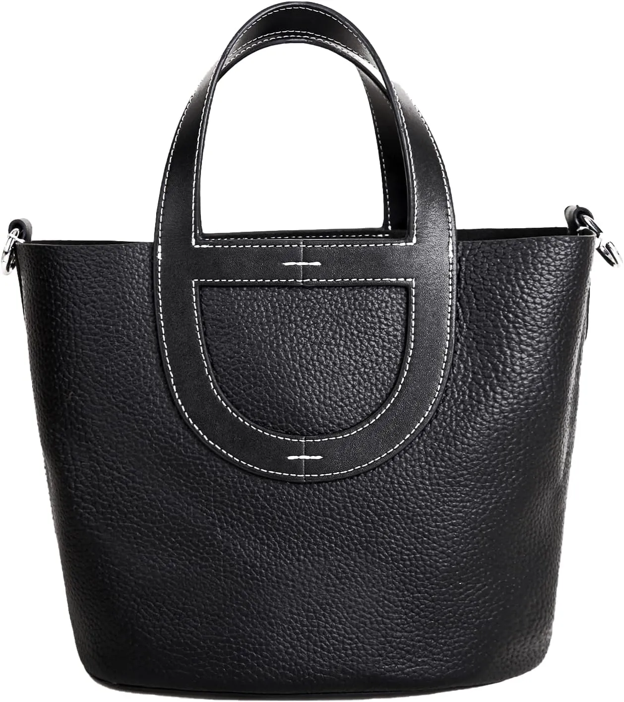 Genuine Leather Purse for Women: Designer Crossbody Bucket Bag for Ladies - Fashion Top-handle Handbag for Travel Work