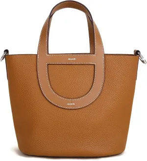 Genuine Leather Purse for Women: Designer Crossbody Bucket Bag for Ladies - Fashion Top-handle Handbag for Travel Work