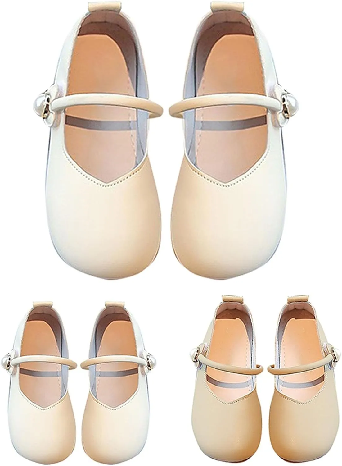 Girls Wedding Flat Solid Flower Mary Jane Dress Shoes Square Toe Ballet Soft Sole Slip On Flat for Part School