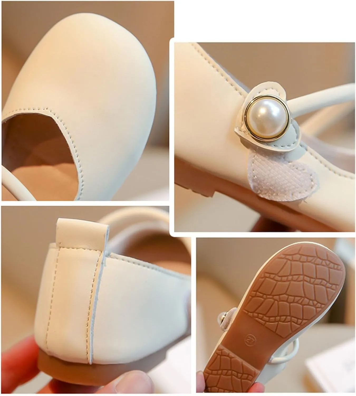 Girls Wedding Flat Solid Flower Mary Jane Dress Shoes Square Toe Ballet Soft Sole Slip On Flat for Part School