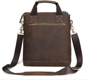 gMens Leather Briefcase, Vintage Leather Business Bag, Shoulder Bag, Handbag, Tablet Bag