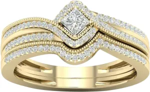 Gold Plated Engagement Rings for Women 925 Sterling Sliver Cubic Zirconia Promise Ring Vintage Bridal Wedding Band