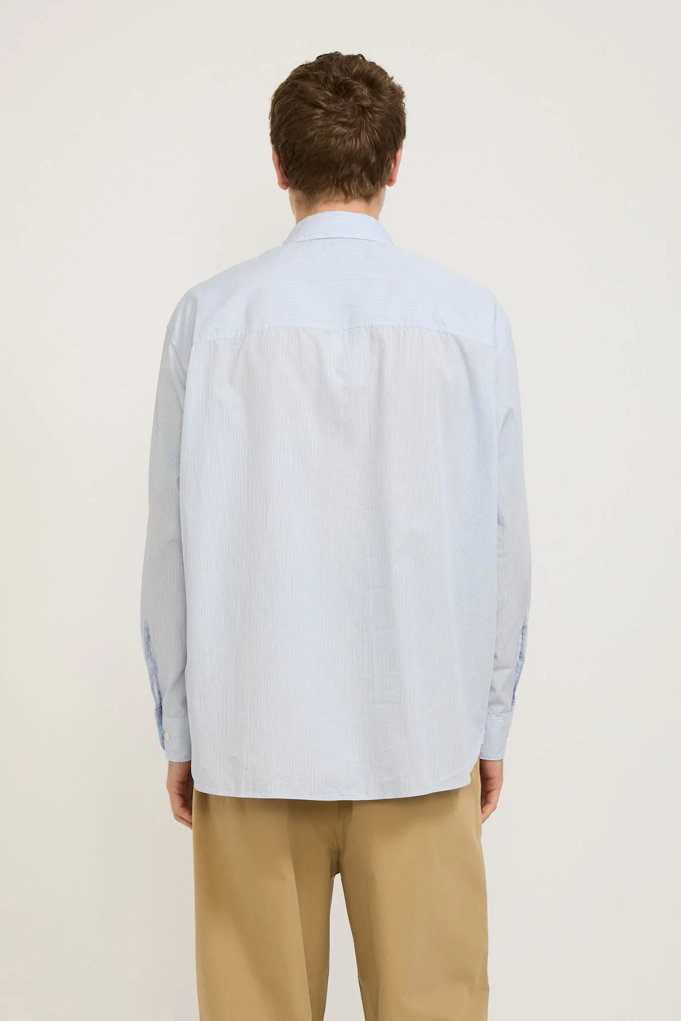 GOOD BASICS | Oversized Fit Shirt White/Denim Blue