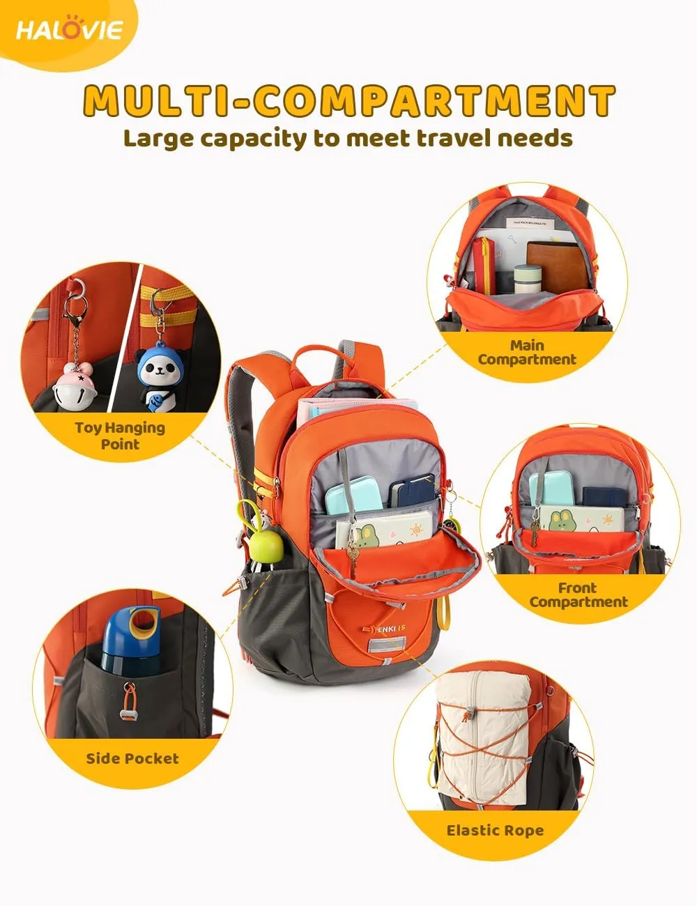 HALOVIE Kids Backpack Small Travel Backpacks Preschool Backpack Outdoor School Backpack Kindergarden Boys Girls
