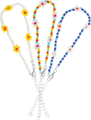 Handmade Rice Bead Anklet Daisy Flower Bracelet Summer Beach Anklet for Women