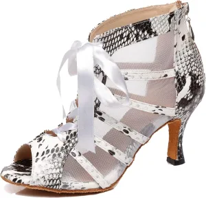 Hanfike Womens Peep Toe Boot Heels Mesh Summer Booties Sandals