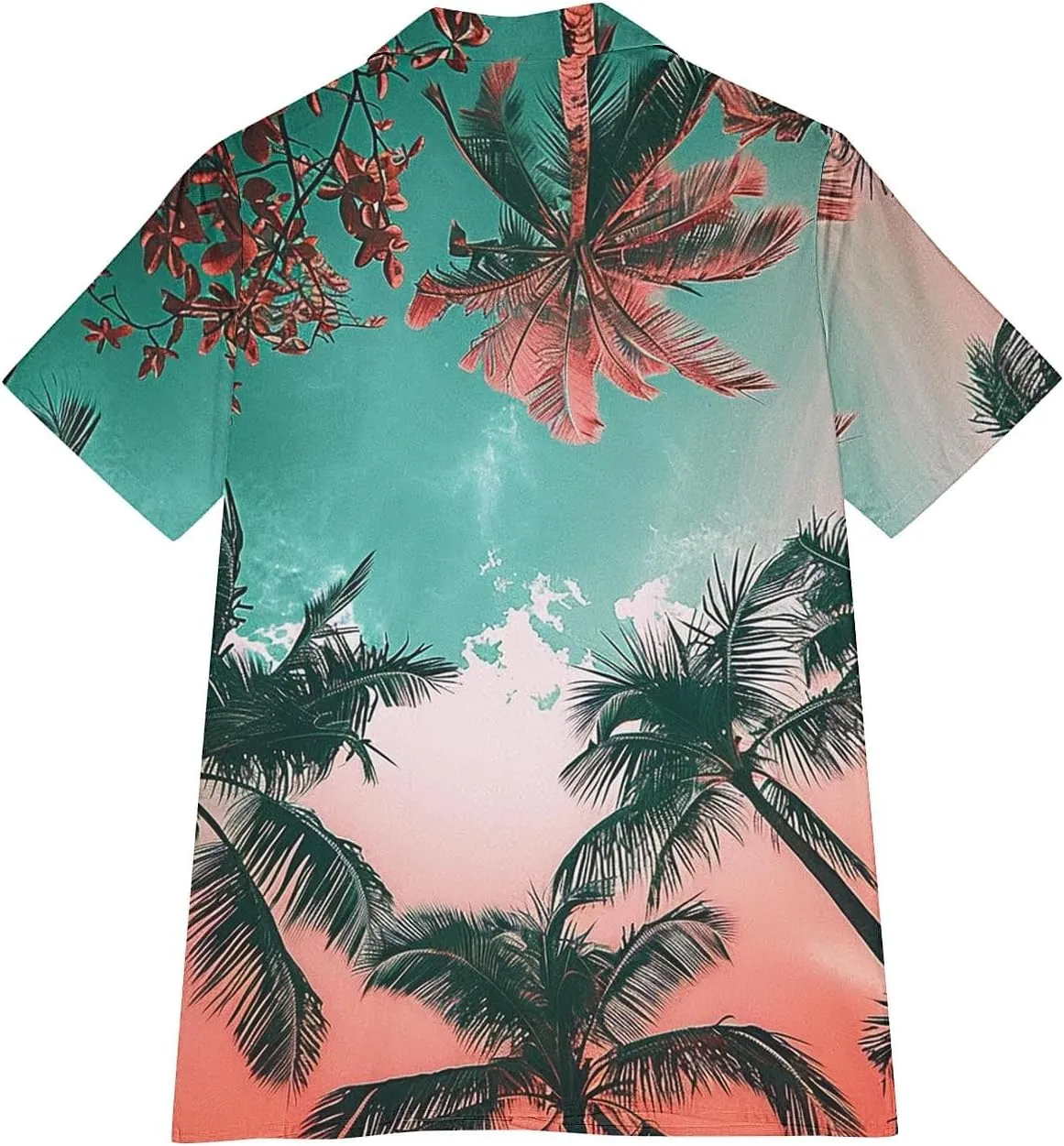 Hawaiian Shirts for Women Beach Vacation Outfits Tropical Print Short Sleeve Blouse Button Collared Tops 2025 Summer