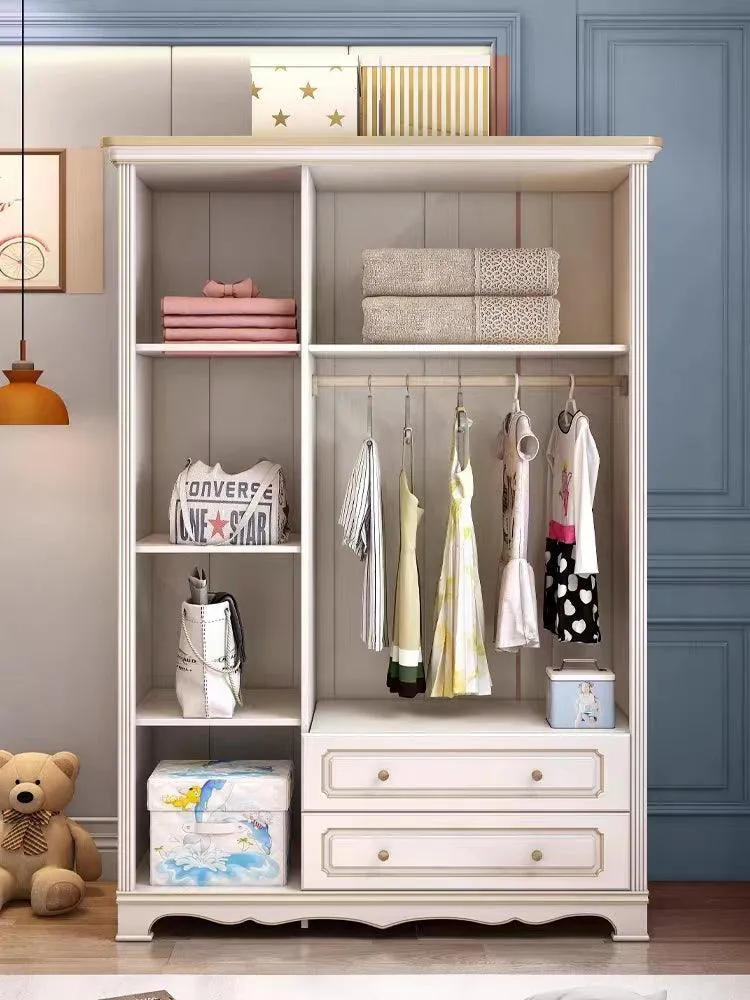HB Rooms Gold White 3 Doors Wardrobe (GZ-503)