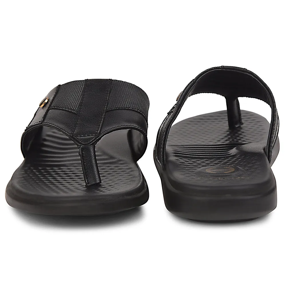 Healers Black Casual Slipper For Men SOFTER-2 By Liberty