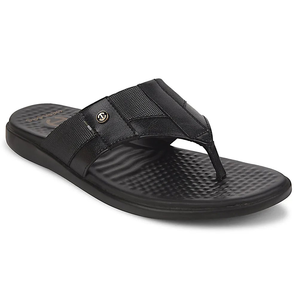 Healers Black Casual Slipper For Men SOFTER-2 By Liberty