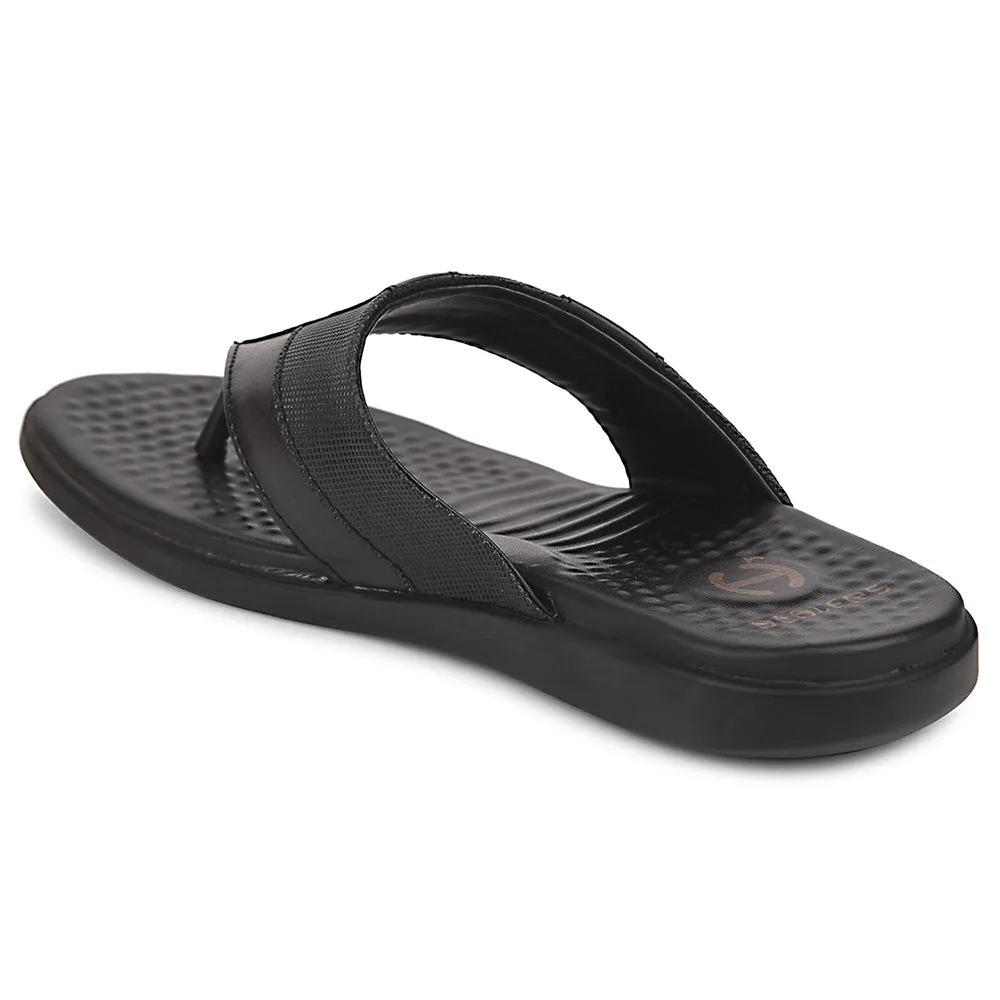Healers Black Casual Slipper For Men SOFTER-2 By Liberty