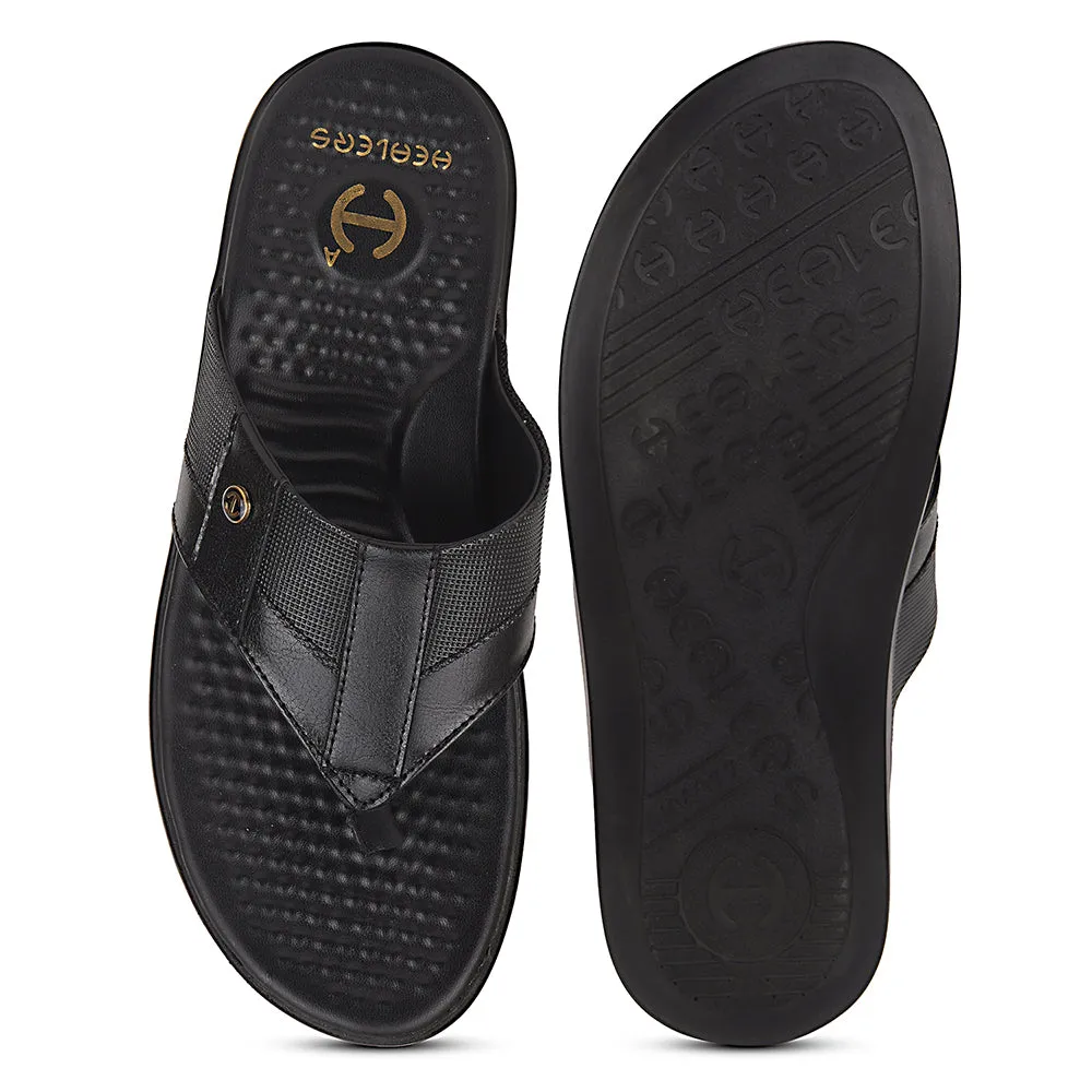 Healers Black Casual Slipper For Men SOFTER-2 By Liberty