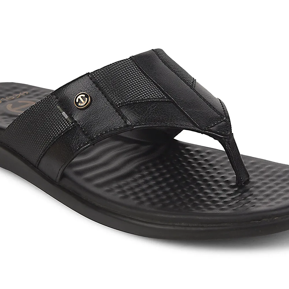 Healers Black Casual Slipper For Men SOFTER-2 By Liberty