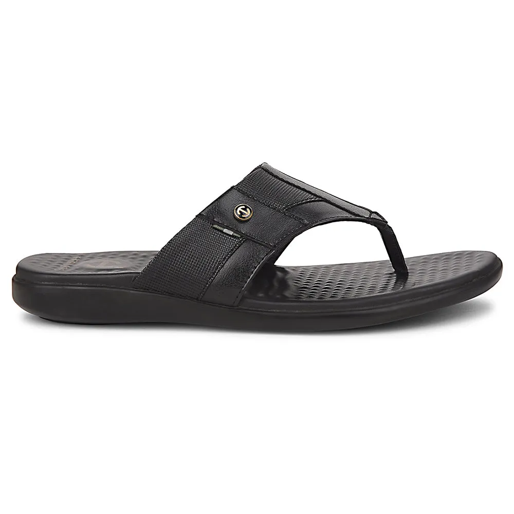 Healers Black Casual Slipper For Men SOFTER-2 By Liberty