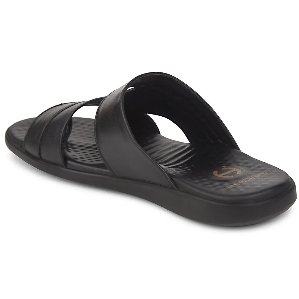 Healers Black Casual Slipper For Men SOFTER-3 By Liberty
