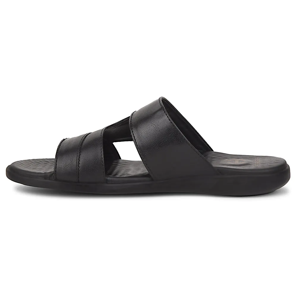 Healers Black Casual Slipper For Men SOFTER-3 By Liberty