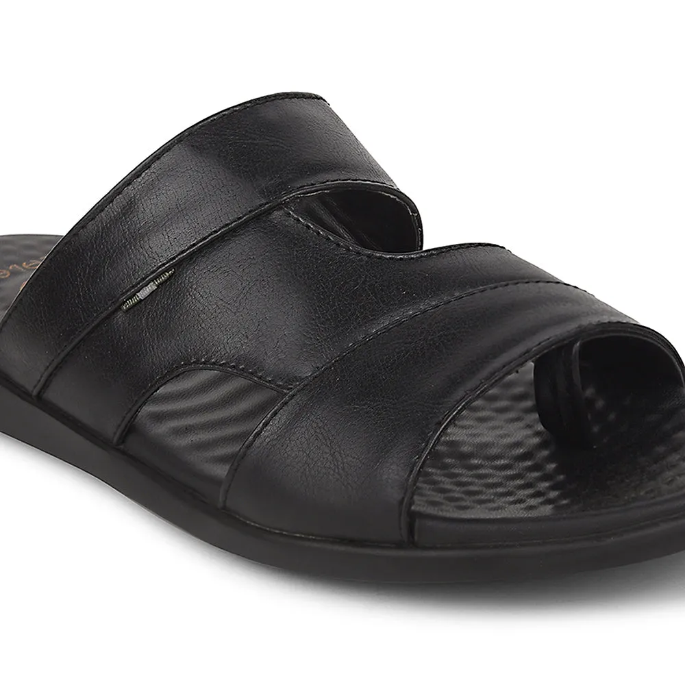 Healers Black Casual Slipper For Men SOFTER-3 By Liberty