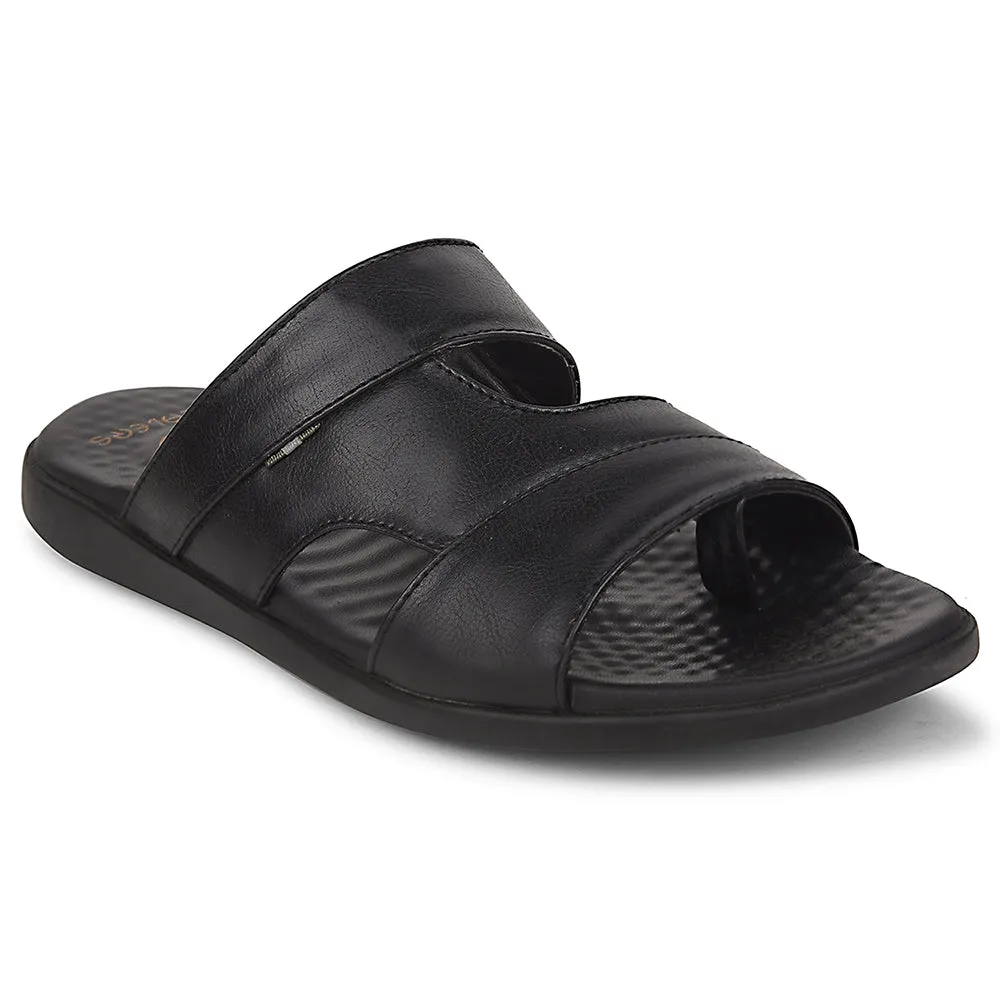 Healers Black Casual Slipper For Men SOFTER-3 By Liberty