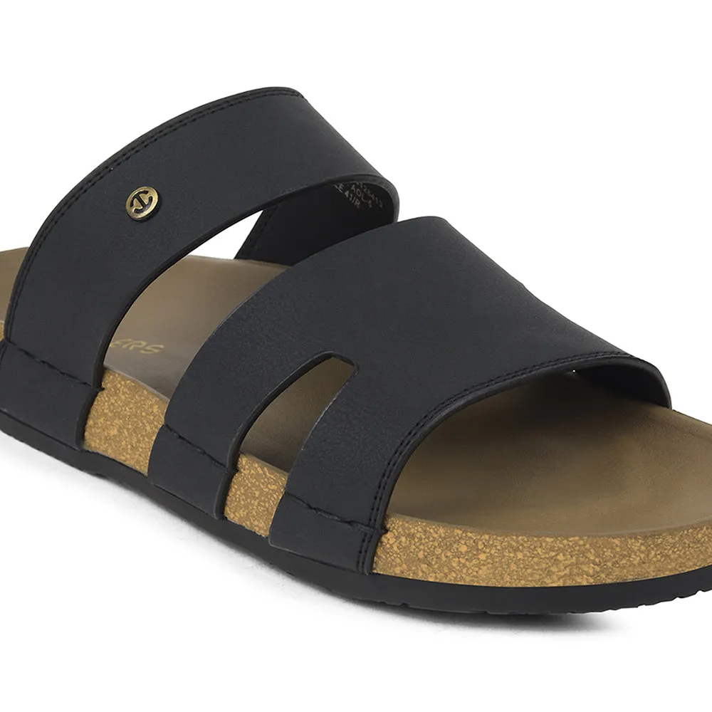 Healers Black Casual Slipper For Mens AOL-5 By Liberty
