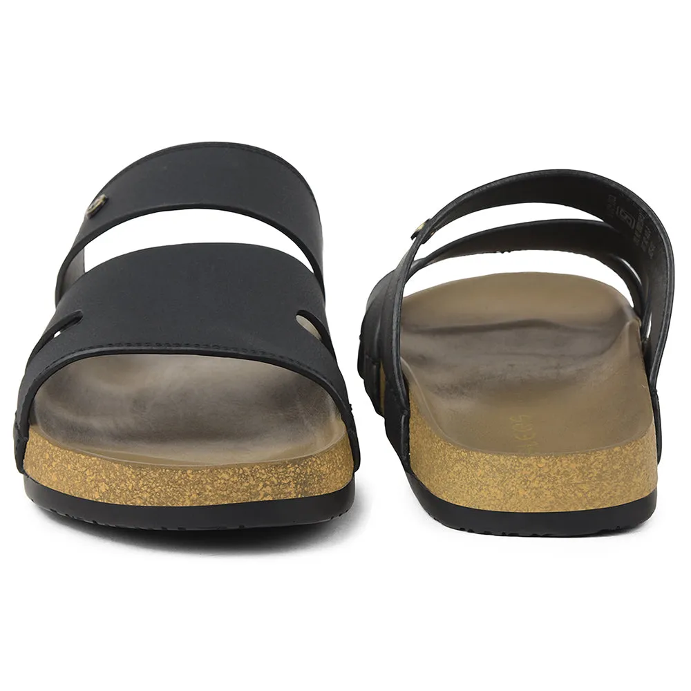 Healers Black Casual Slipper For Mens AOL-5 By Liberty