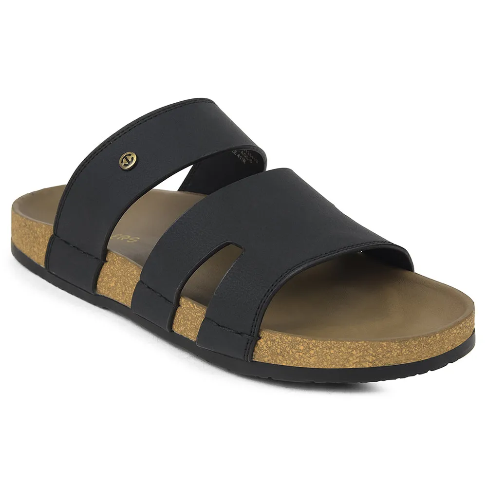 Healers Black Casual Slipper For Mens AOL-5 By Liberty