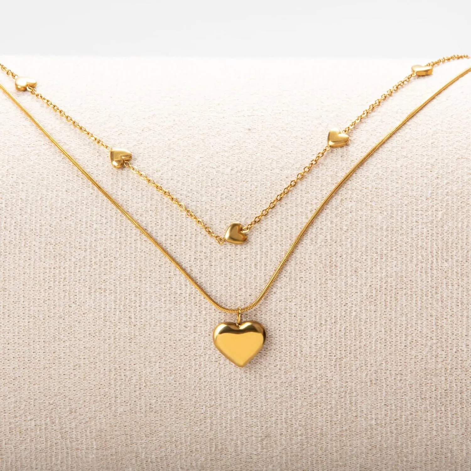 Heart Chain Necklaces Gold Heart Necklaces Layered Stainless Steel Jewelry Choker Pendant Necklace Heart Necklace for Women