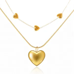 Heart Chain Necklaces Gold Heart Necklaces Layered Stainless Steel Jewelry Choker Pendant Necklace Heart Necklace for Women
