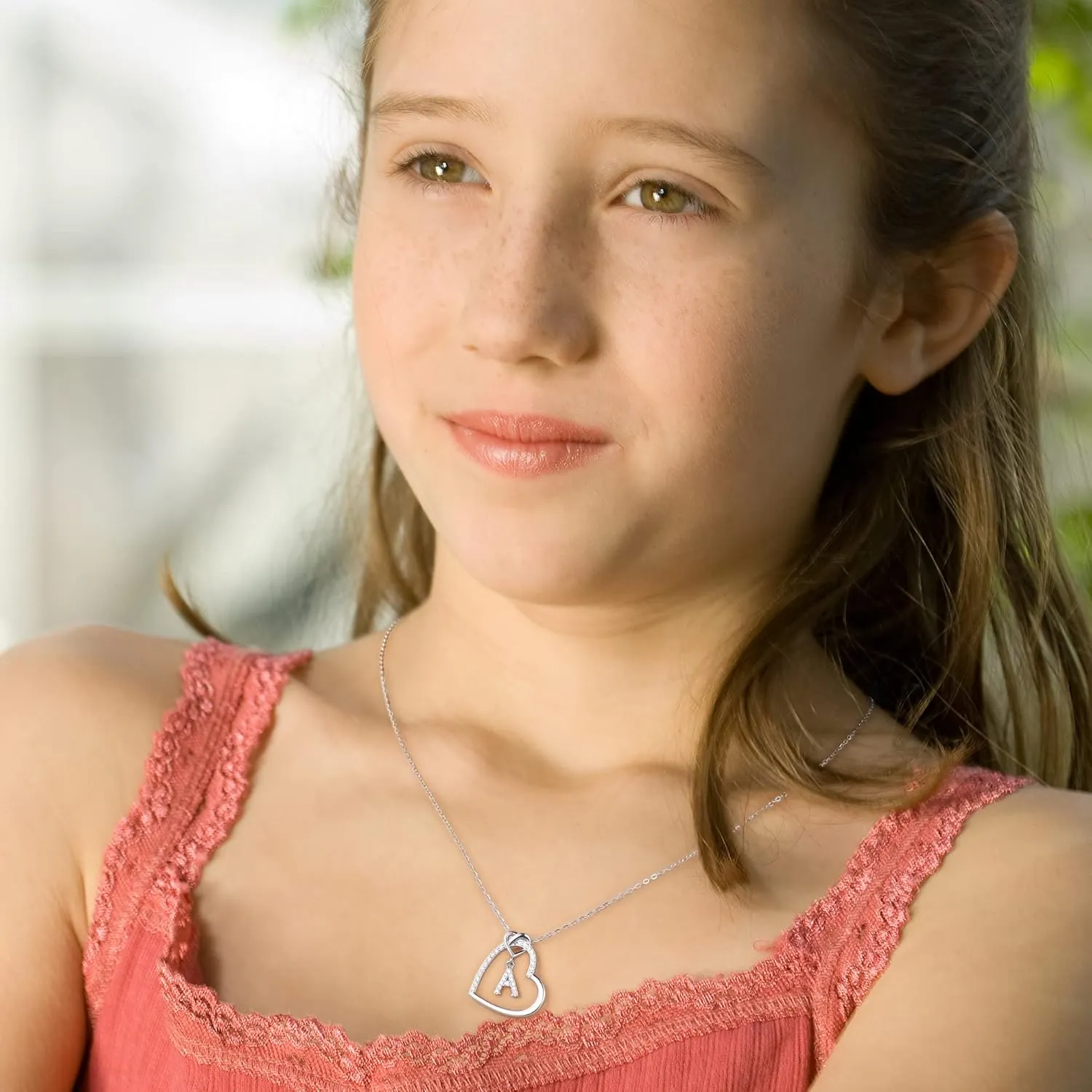 Heart Necklaces for Women Girls - S925 Sterling Silver Heart Initial Necklaces for Women Girls Jewelry Letter Necklaces for Teen Girls Gifts Birthday Gifts for Her Mom Wife Girlfriend