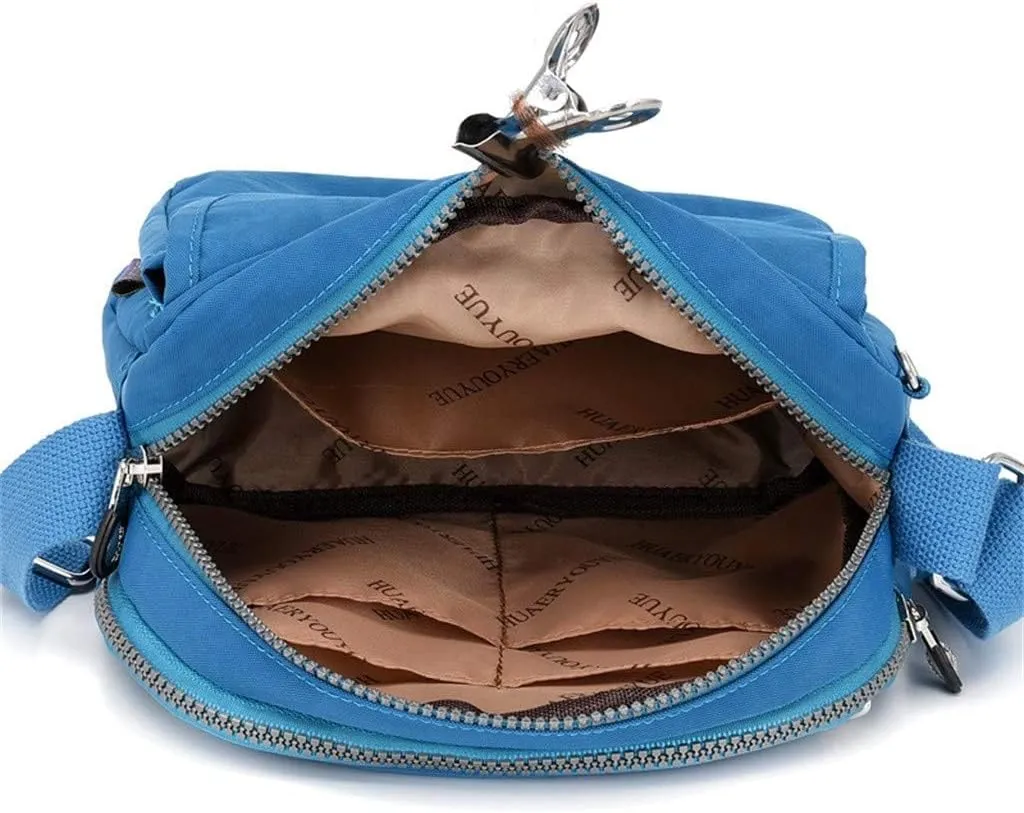 Hobo Crossbody Bags for Women Crossbody Purses and Handbags Lightweight Pocketbook Nylon Quilted Shoulder Purse(Blue)