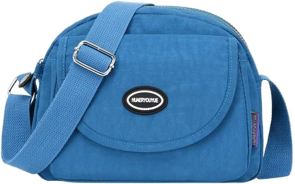 Hobo Crossbody Bags for Women Crossbody Purses and Handbags Lightweight Pocketbook Nylon Quilted Shoulder Purse(Blue)