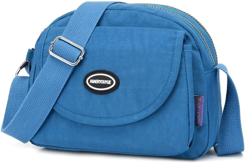 Hobo Crossbody Bags for Women Crossbody Purses and Handbags Lightweight Pocketbook Nylon Quilted Shoulder Purse(Blue)