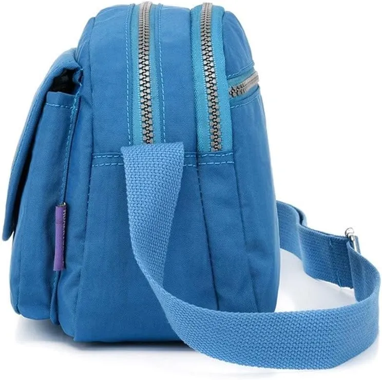 Hobo Crossbody Bags for Women Crossbody Purses and Handbags Lightweight Pocketbook Nylon Quilted Shoulder Purse(Blue)