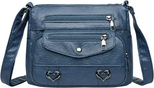 Hobo Crossbody Bags for Women Cute Hobo Tote Handbags Mini Clutch Purses with Zipper Closure Small Makeup Bag(Blue)