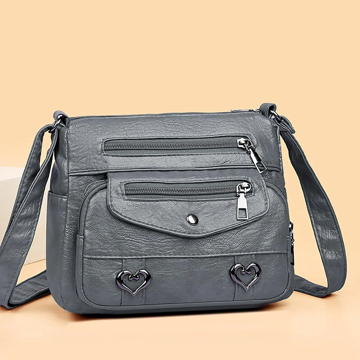 Hobo Crossbody Bags for Women Cute Hobo Tote Handbags Mini Clutch Purses with Zipper Closure Small Makeup Bag(Grey)