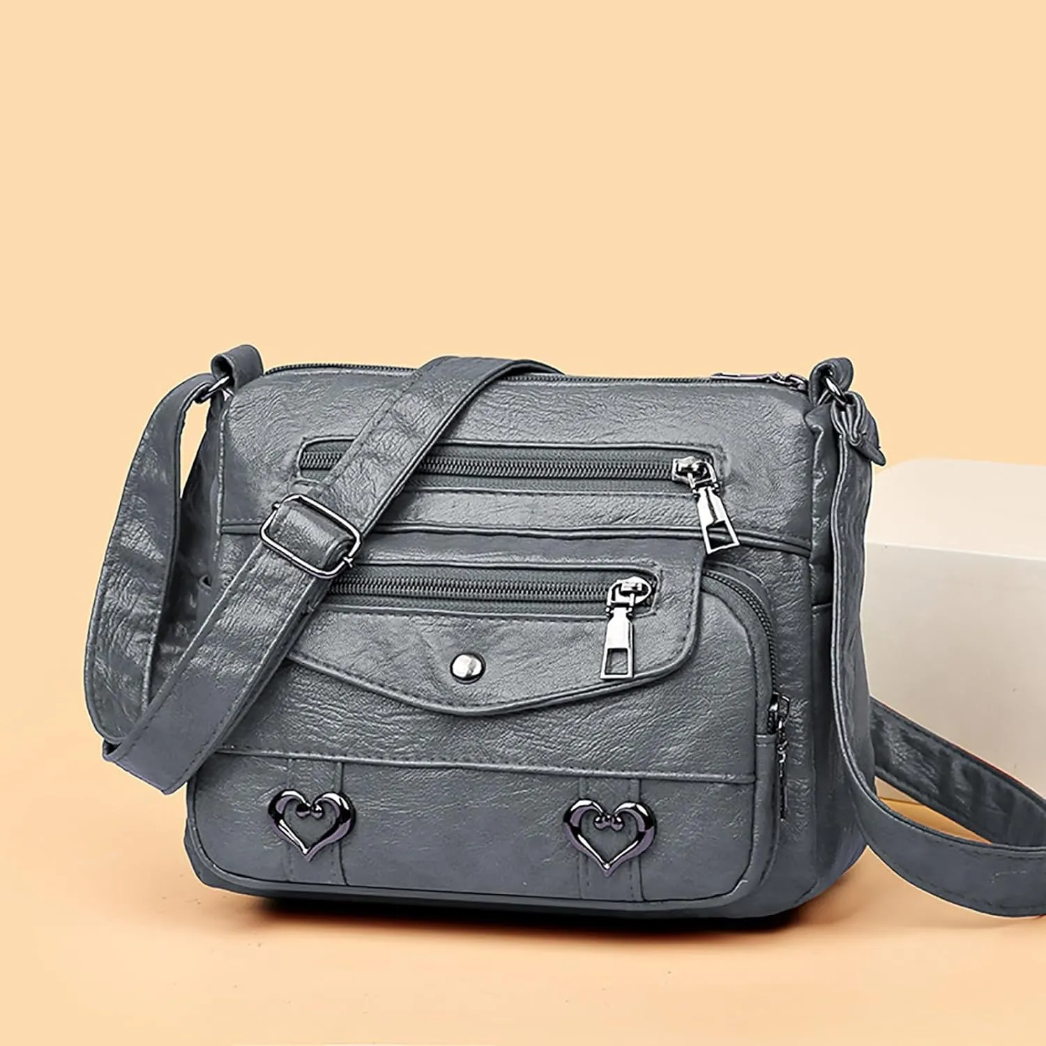 Hobo Crossbody Bags for Women Cute Hobo Tote Handbags Mini Clutch Purses with Zipper Closure Small Makeup Bag(Grey)