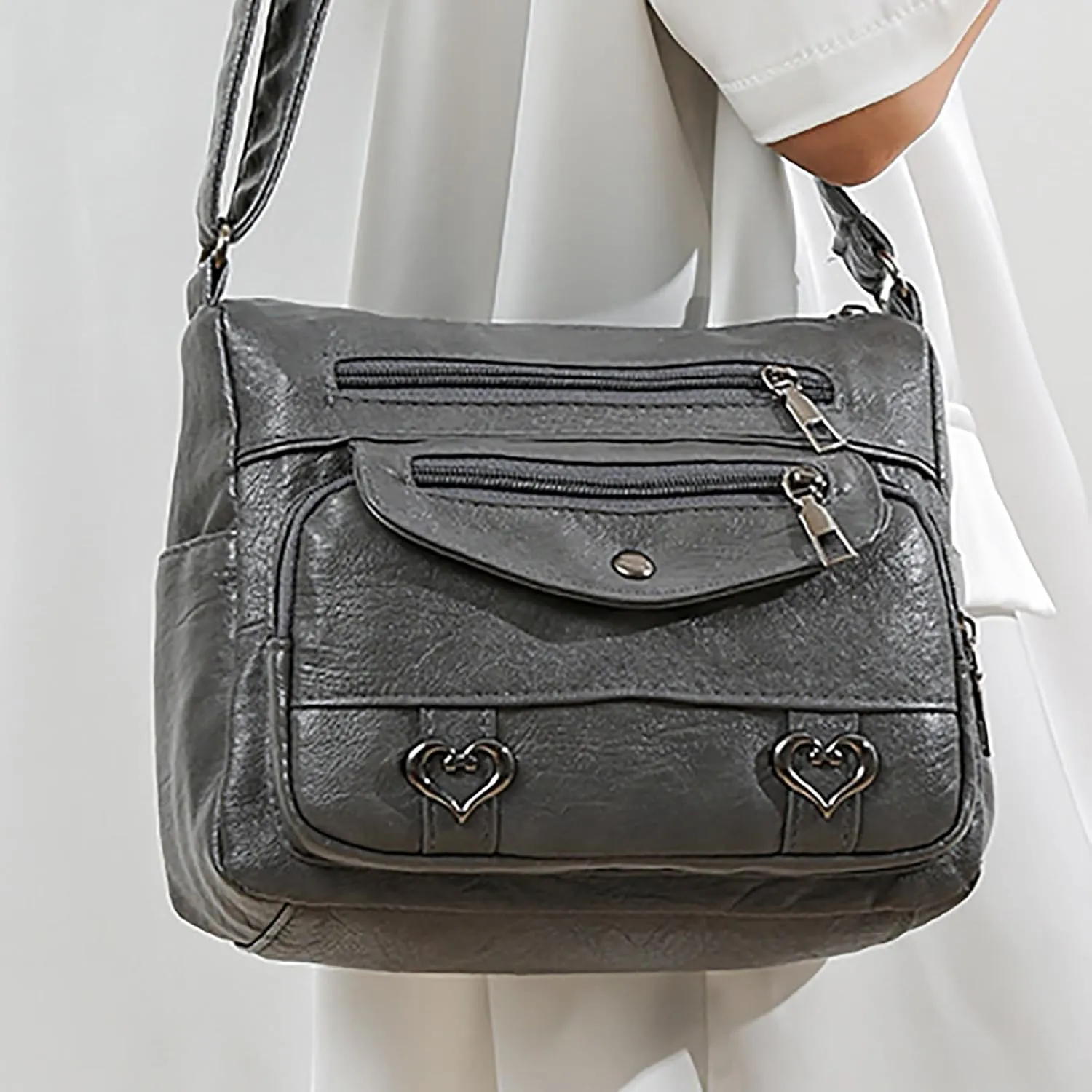 Hobo Crossbody Bags for Women Cute Hobo Tote Handbags Mini Clutch Purses with Zipper Closure Small Makeup Bag(Grey)