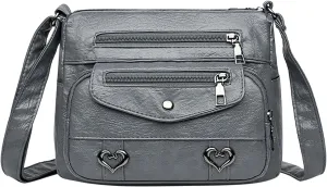 Hobo Crossbody Bags for Women Cute Hobo Tote Handbags Mini Clutch Purses with Zipper Closure Small Makeup Bag(Grey)